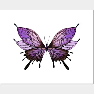 Watercolor Purple Butterfly Posters and Art